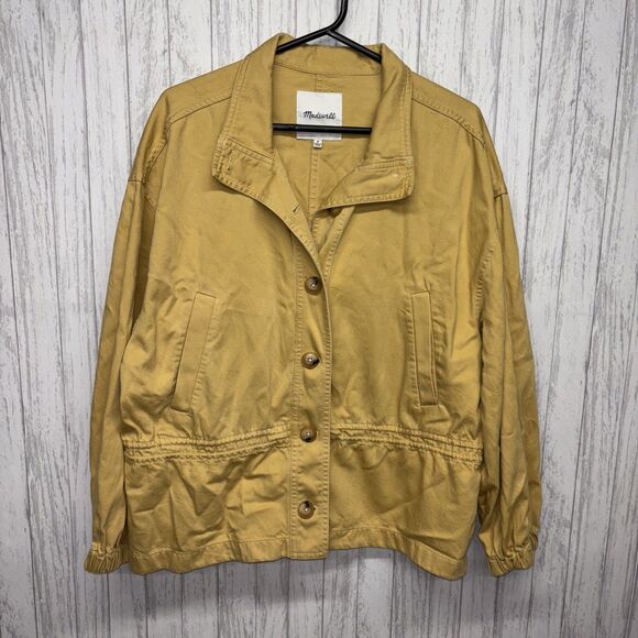 Womens Size M Madewell Military Jacket Yellow EUC - Picture 4 of 7